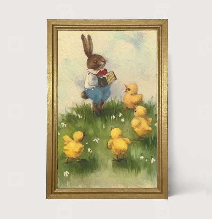 Easter Bunny in The Meadow - Framed art