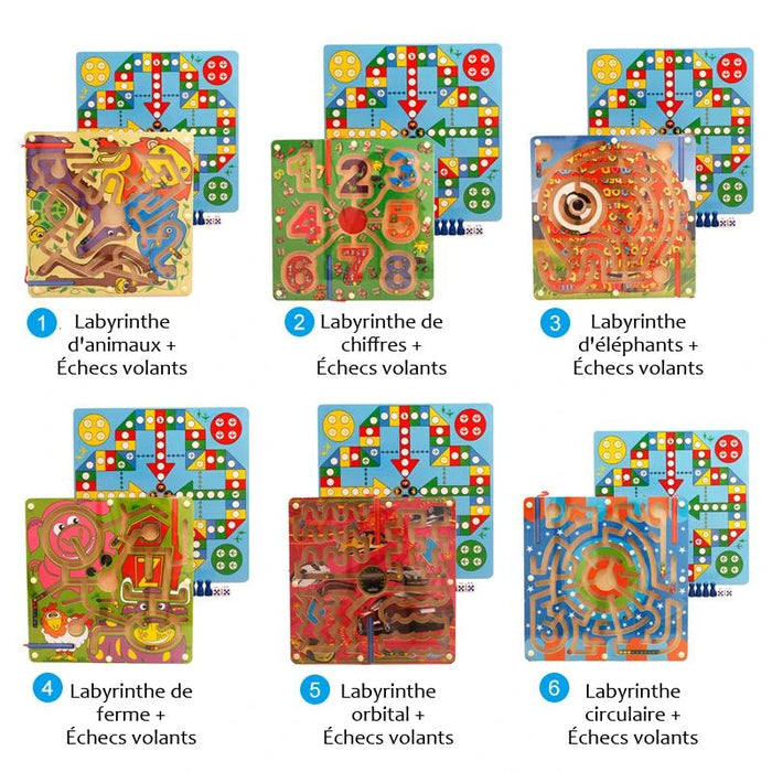 Échecs Volants + Jouet Labyrinthe Magnetique (2-en-1) ciaovie