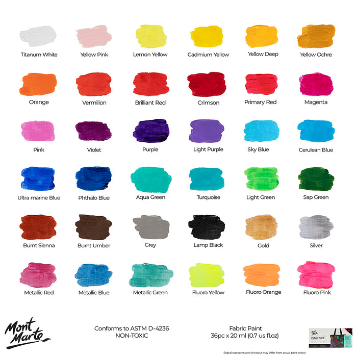 Fabric Paint Set Signature 36pc x 20ml (0.7 US fl.oz)
