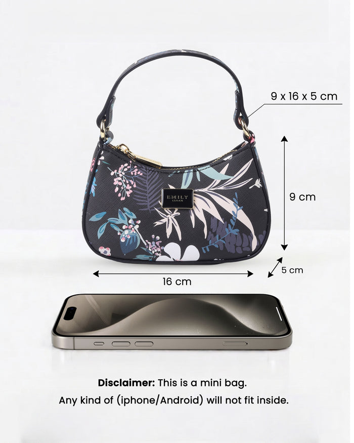 Fleur Mini Bag- Black Floral MB03