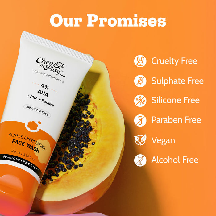 Gentle Exfoliating Face Wash with Papaya Extract & Mandelic Acid - 100 ml | Pack of 2