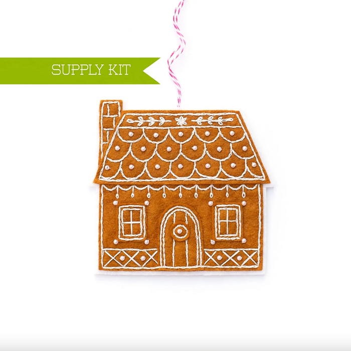Gingerbread House Wool Felt Ornament Kit