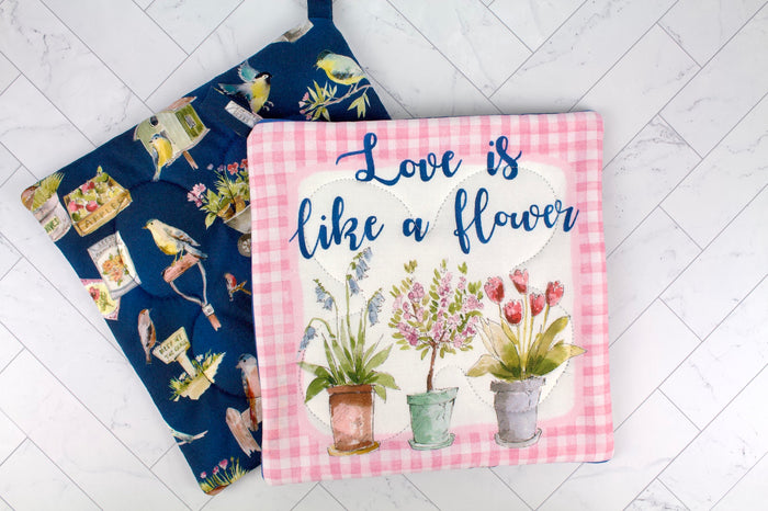 Gingham Garden Potholder