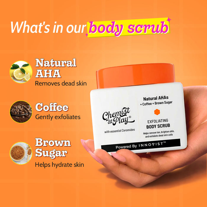 Glow & De-tan Essentials | Exfoliating Face Wash - 100 ml & Body Scrub - 75 gm