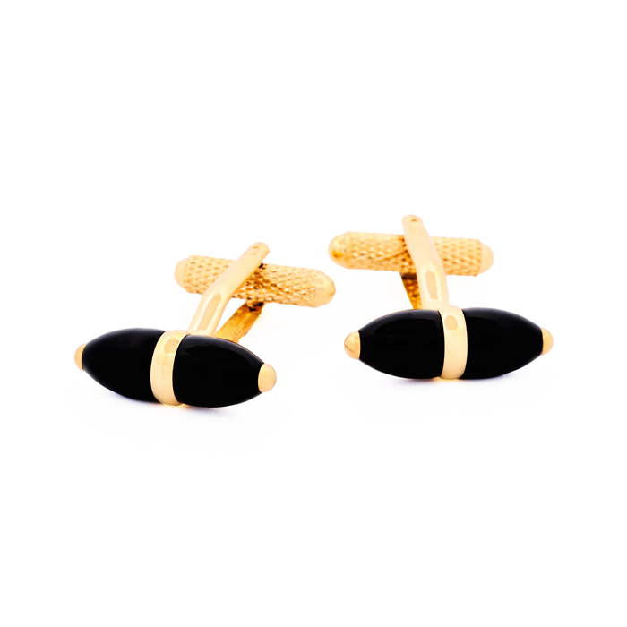 Gold Plated Black Cufflinks
