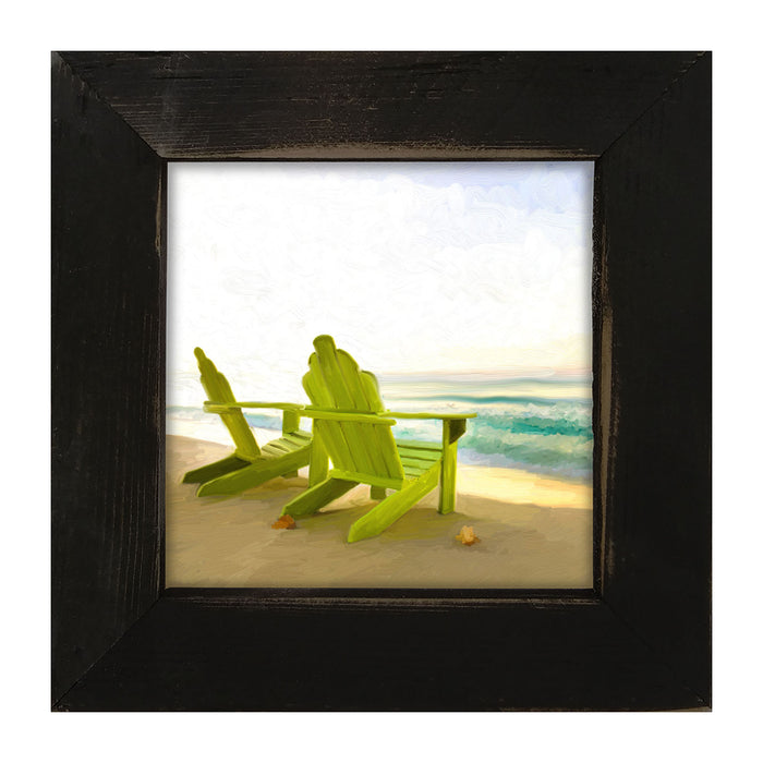 Green Adirondack Chairs - Framed art