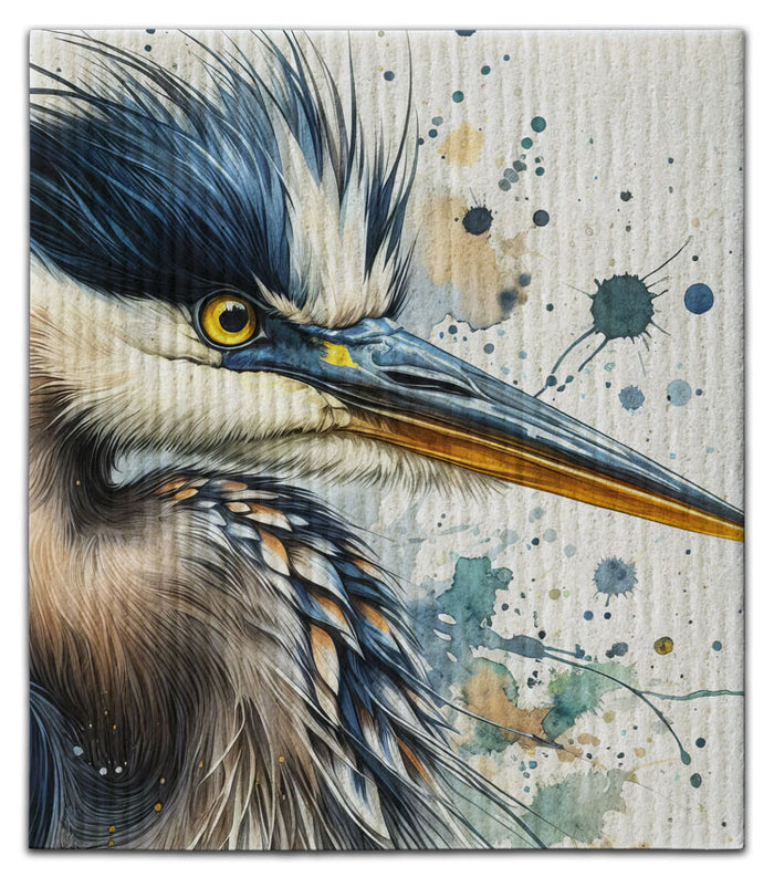 Handsome Heron Swedish Dishcloth