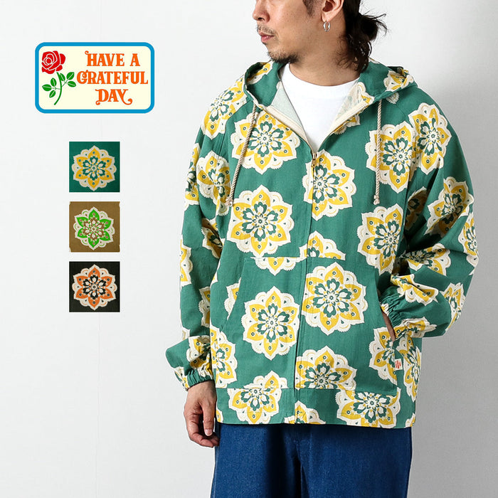 HAVE A GRATEFUL DAY / Beach Hoodie – Round Graphic Print