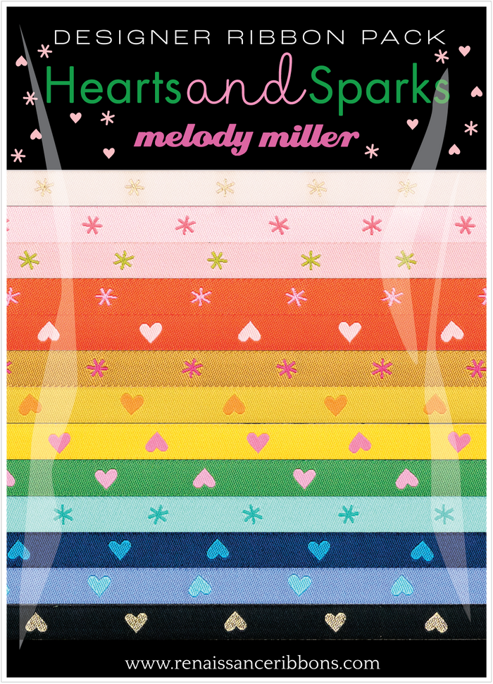 Hearts and Sparks Designer Ribbon Pack by Melody Miller