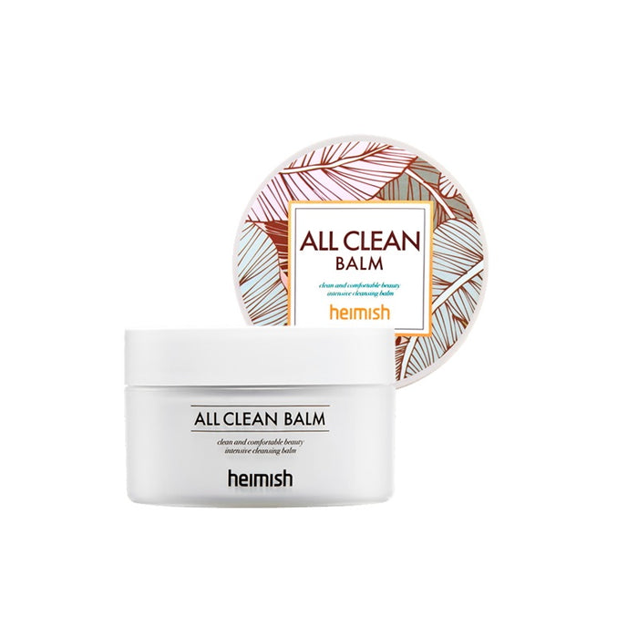 HEIMISH All Clean Balm is a gentle yet powerful cleansing balm suitable for all skin types. Its silky formula effortlessly melts away makeup, sunscreen, and impurities without stripping moisture. Enriched with Shea Butter for hydration and a blend of natural oils like Orange Peel Oil and Lavender Oil, it nourishes and calms the skin while cleansing. Botanical extracts, including Rose Extract and Jasmine Extract, provide soothing care, leaving the skin refreshed, soft, and perfectly clean. Ideal