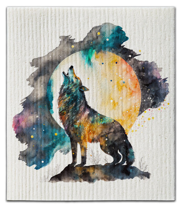 Howling Wolf Swedish Dishcloth