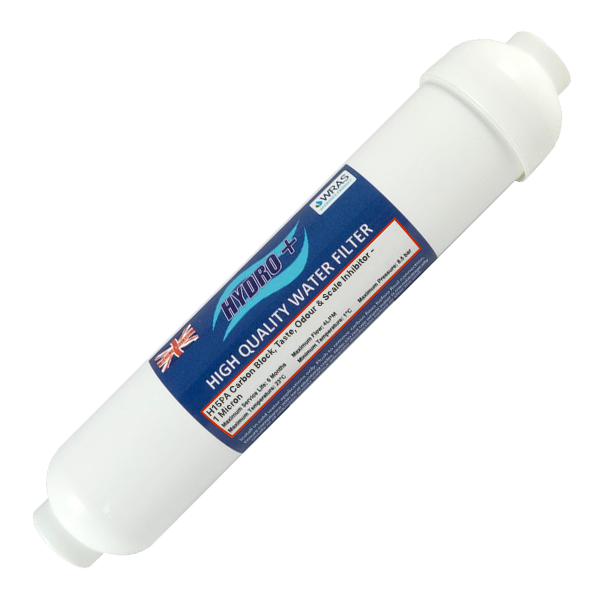 Cool Coolers Water Filter Hot & Cold Water Hydro+ 10" Carbon Block 1m Scale 1/4" Push Fit