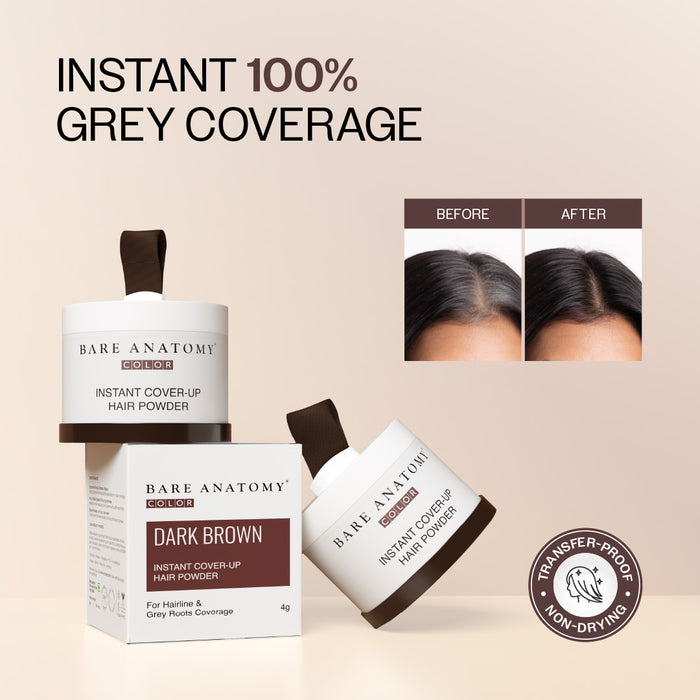 Instant Hair Cover-Up Powder Brown Color - 4g