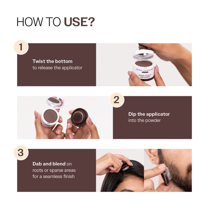 Instant Hair Cover-Up Powder Brown Color - 4g