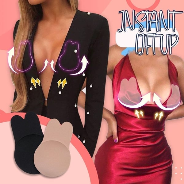 Invisible Reusable Lift Up Bra【1 Pair Black + 1 Pair Cream】 Blossom Online UG