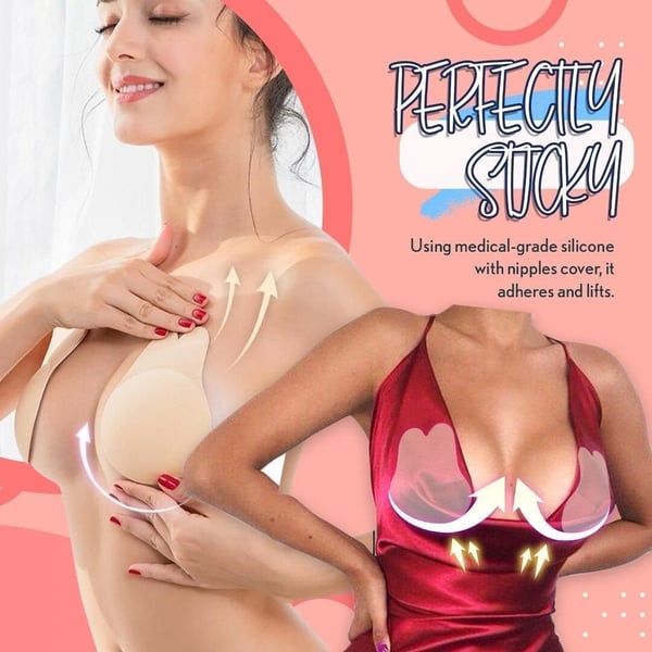 Invisible Reusable Lift Up Bra【1 Pair Black + 1 Pair Cream】 Blossom Online UG