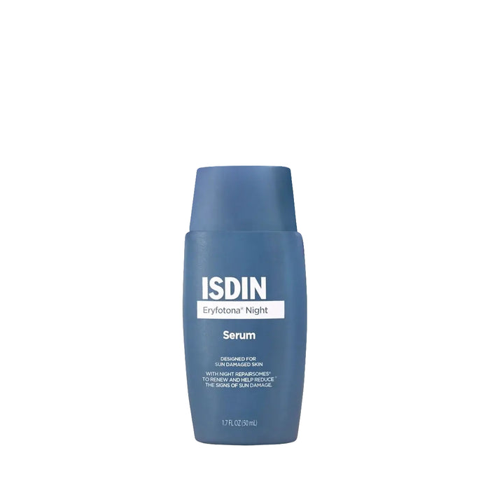 ISDIN Eryfotona Night serum bottle, blue 50 mL, for sun-damaged skin