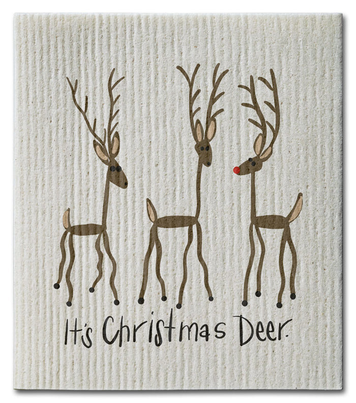 It's Christmas Deer Dishcloth - CJ Bella Co.