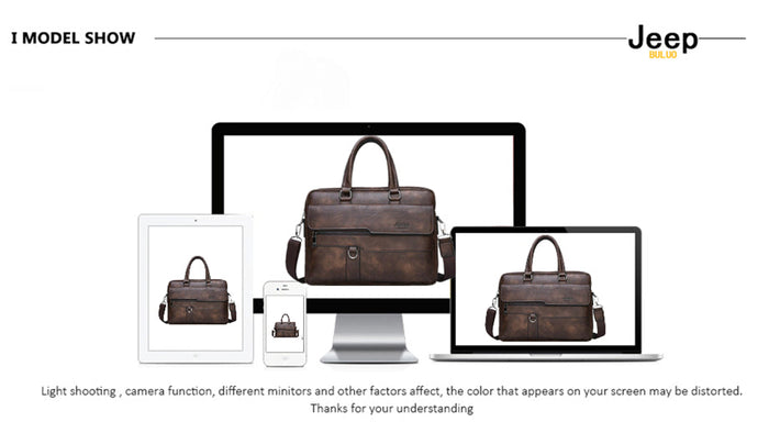 JEEP BULUO Men Briefcase Leather Handbag【3 Colors】 Blossom Online UG