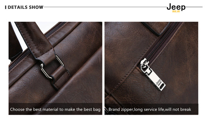 JEEP BULUO Men Briefcase Leather Handbag【3 Colors】 Blossom Online UG