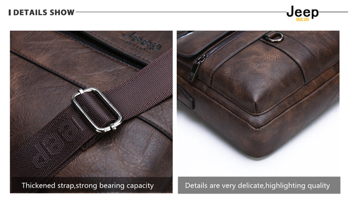 JEEP BULUO Men Briefcase Leather Handbag【3 Colors】 Blossom Online UG