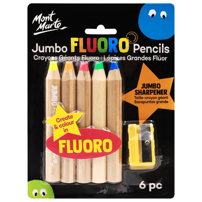 Jumbo Fluoro Pencils 6pc