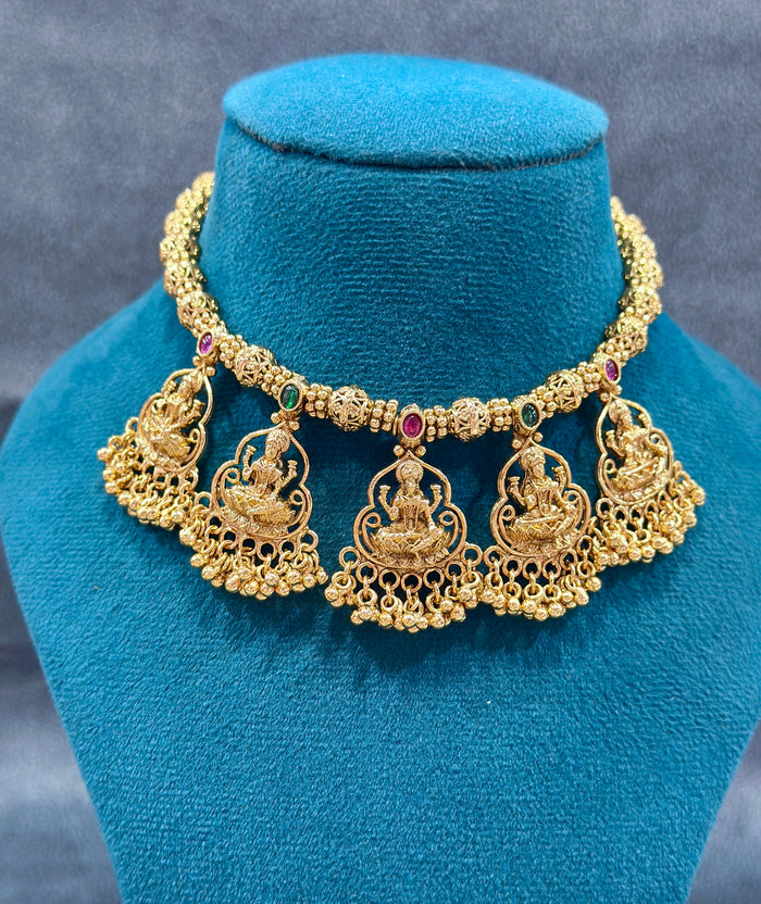 Lakshmi Temple Choker Necklace Set NS00016