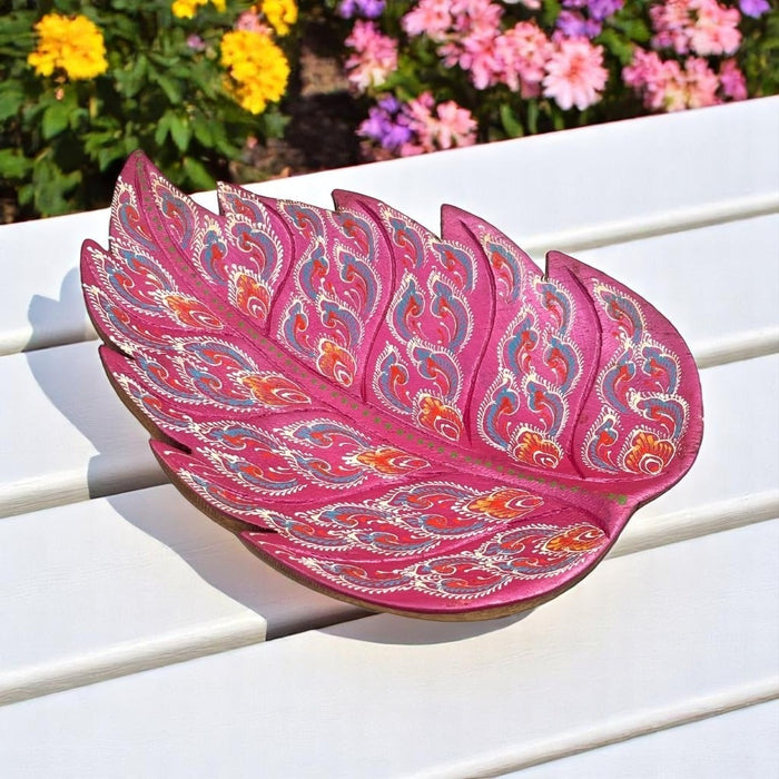 Leaf Hand Painted Wooden Carving - Surprise Color