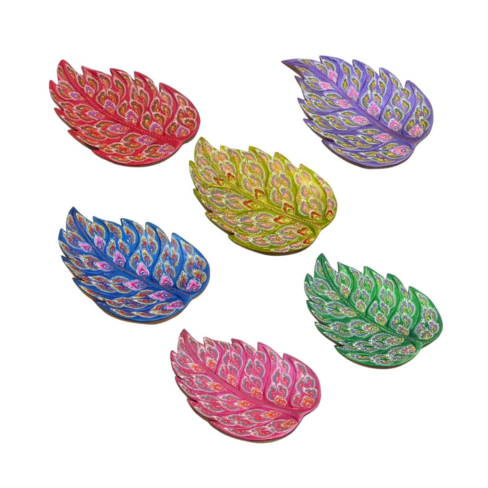 Leaf Hand Painted Wooden Carving - Surprise Color