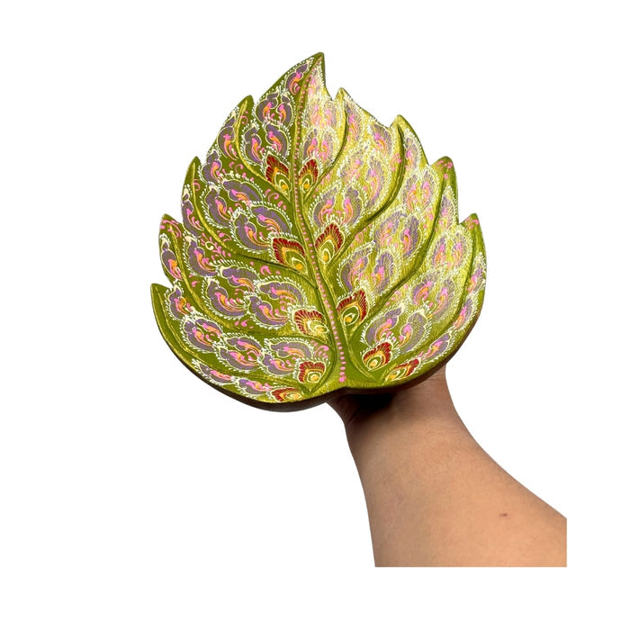 Leaf Hand Painted Wooden Carving - Surprise Color
