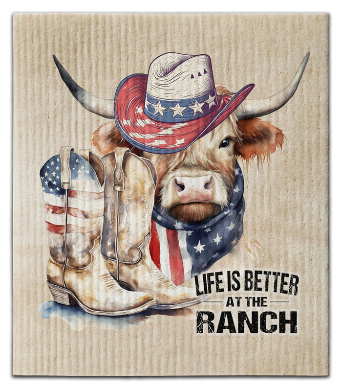 Life is Better at Ranch Dishcloth - CJ Bella Co.