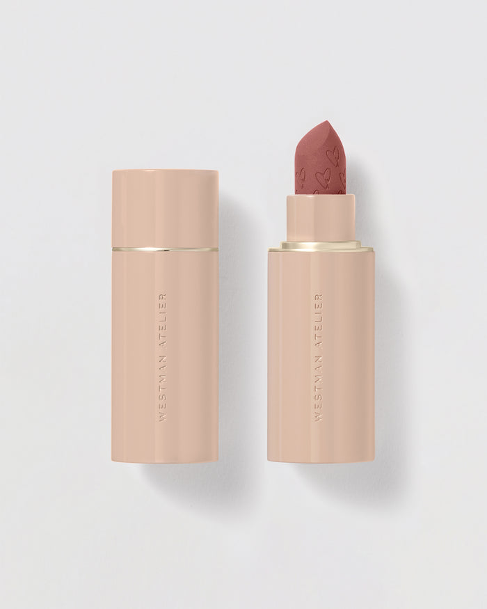 Lipstick on grey background.