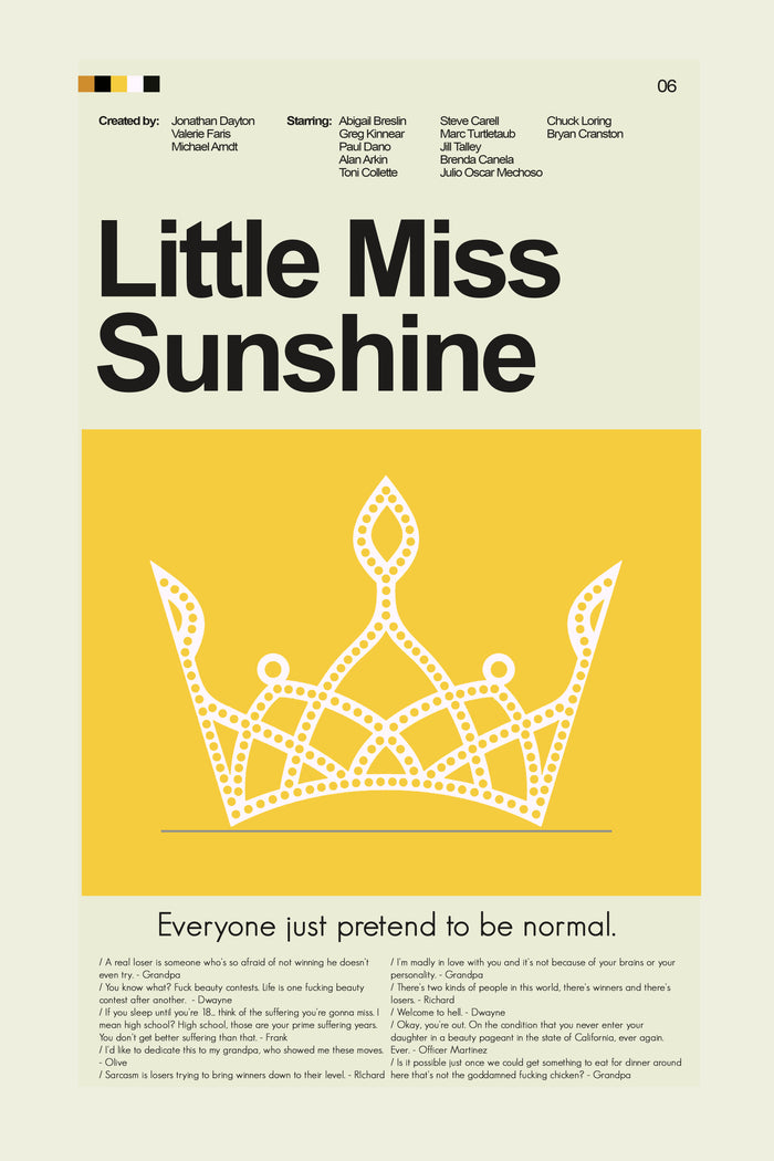 Little Miss Sunshine Mid-Century Modern Print | 12"x18" or 18"x24" Print only