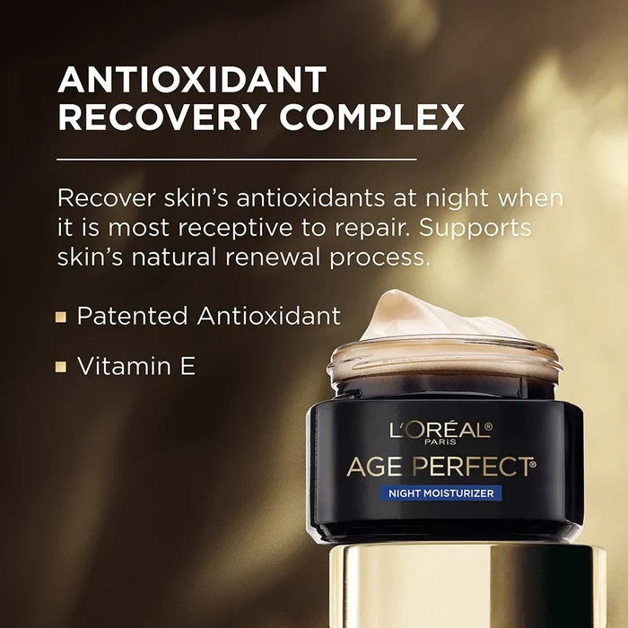 LOREAL PARIS Age Perfect Nourishing NIGHT Moisturizer كريم لوريال باريس الليلي تغذية وتجديد للبشرة الناضجة