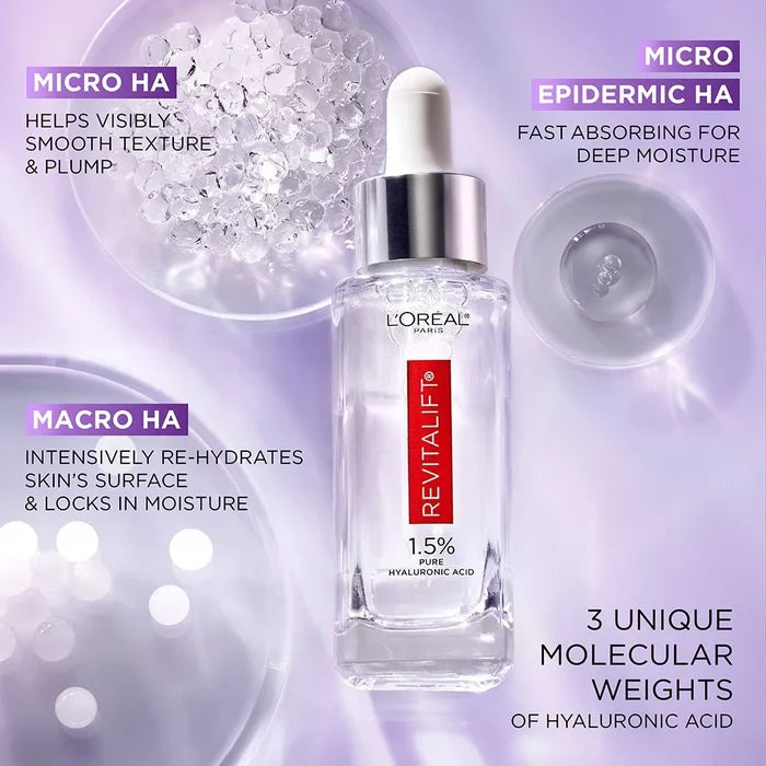 LOREAL PARIS Revitalift Derm Intensives Hyaluronic Acid Face Serum سيروم الهايلرونك اسد من لوريال باريس