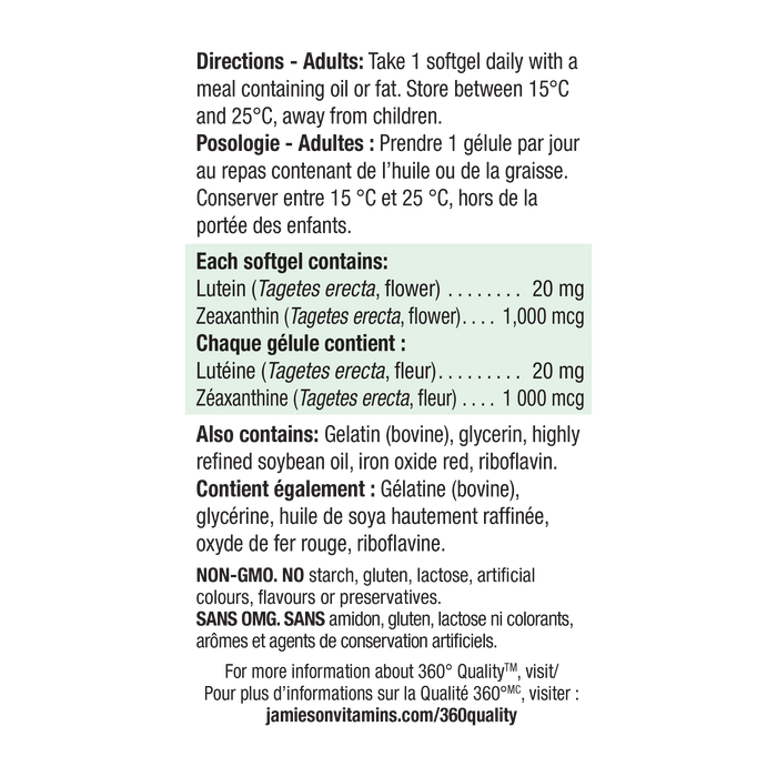 31000597 Jamieson Lutein with Zeaxanthin, 45 ct 7886_NFP