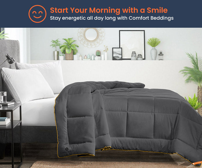 Dark Grey and Navy Blue Reversible Comforter