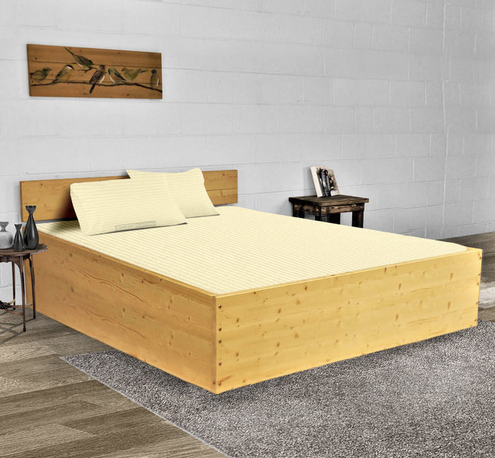 Ivory Stripe Waterbed Sheets Set