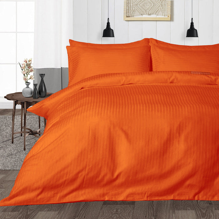 Orange Striped Duvet Cover