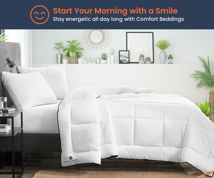 White and Moss Reversible Comforter