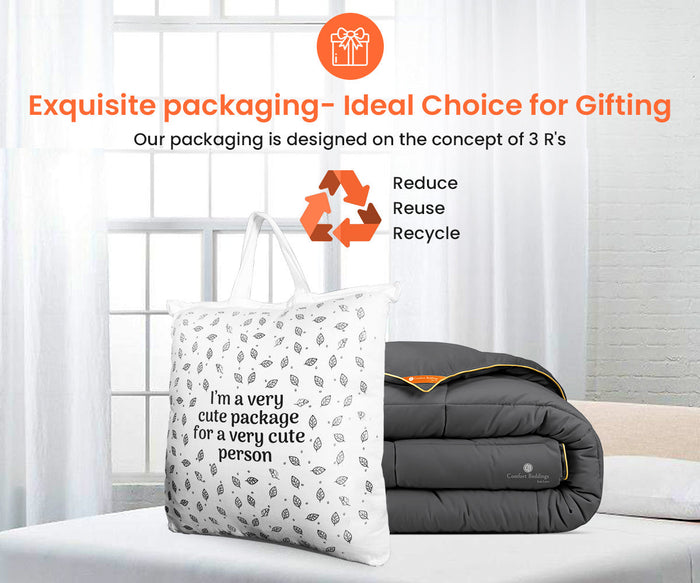 Luxury White and Moss Reversible Comforter
