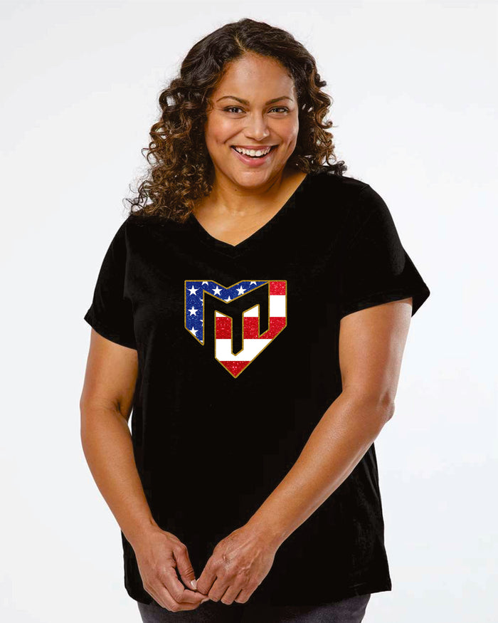 Magic Curvy Ladies Tee- USA Design-  Matte or Glitter