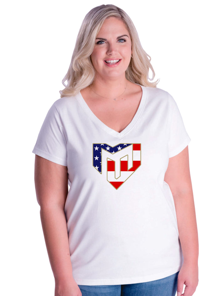 Magic Curvy Ladies Tee- USA Design-  Matte or Glitter