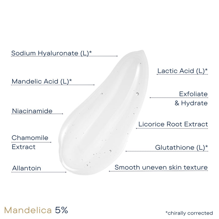 Gentle exfoliating serum to smoothing uneven texture Formulated with an alpha hydroxy blend of Mandelic Acid (L), Lactic Acid (L) and Niacinamide Helps reduce breakouts, fine lines and wrinkles while balancing uneven skin tone 10% serum is optimized for moderate breakouts II/IV. Benzoyl Peroxide free.. New Formula Now with L-Glutathione and Allantoin.