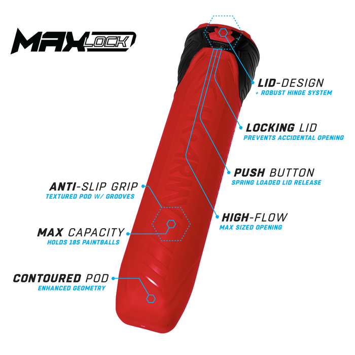 MaxLock Pods - Lock Lid 185 Rounds - Fire 6-Pack