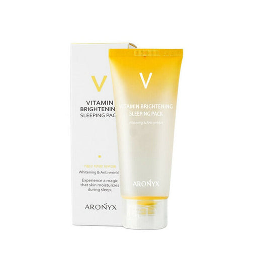 MEDI FLOWER Aronyx Vitamin Brightening Sleeping Pack is an overnight mask designed to brighten and revitalize your skin while you sleep. Formulated with Niacinamide and a blend of fruit extracts like Grape, Apple, and Peach, it helps to even out skin tone and enhance radiance. Infused with Honey and Propolis Extract, this sleeping pack provides deep hydration and nourishment, leaving your skin feeling soft and refreshed by morning. Ideal for all skin types, it works overnight to reveal a brighte