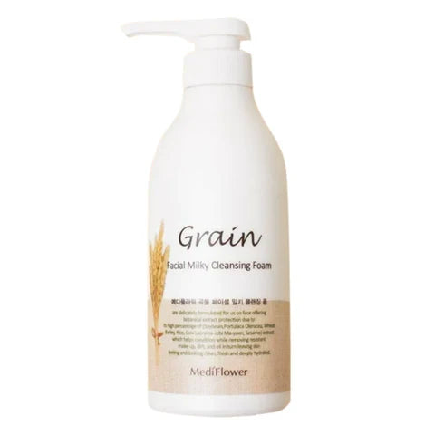 MEDIFLOWER Grain Facial Milky Cleansing Foam غسول البشرة الرغوي من ميدفلاور
