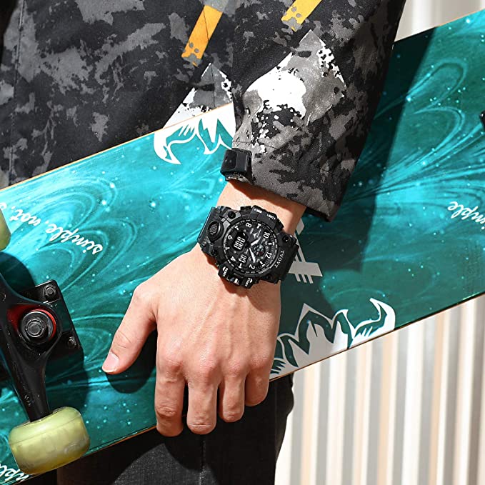 Men's TVOVT Waterproof Double Dial Led Sport Watch Blossom Online UG