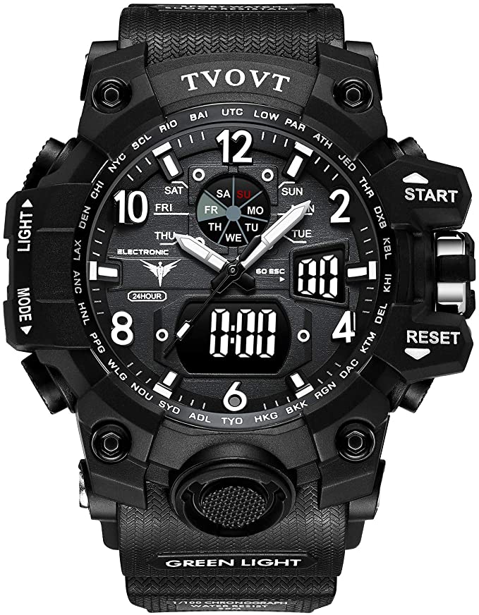 Men's TVOVT Waterproof Double Dial Led Sport Watch Blossom Online UG
