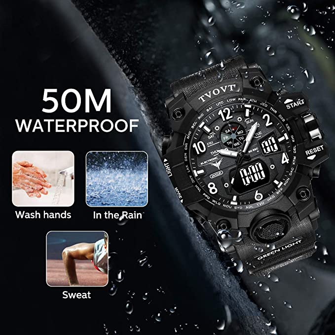 Men's TVOVT Waterproof Double Dial Led Sport Watch Blossom Online UG